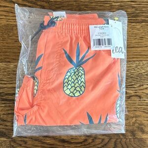 Tea Collection Orange Pineapple Kids Swim Trunks